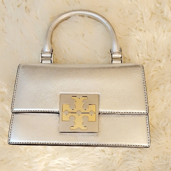 Tory Burch Handbags - Tory Burch Metallic Silver Mini Bag